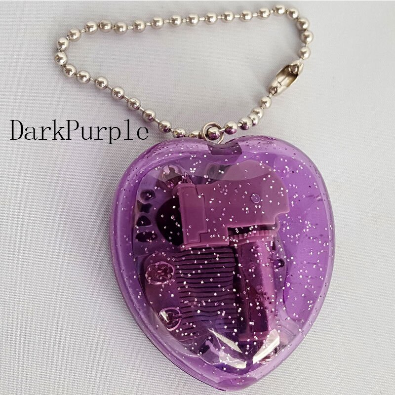 Mini caja de música con forma de corazón de acrílico para chico, caja Musical con forma de corazón de acrílico, para chica, Castillo en el cielo, música,: DarkPurple