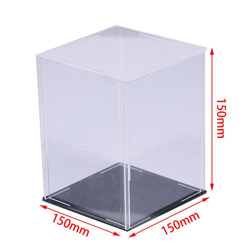 Acrylic Display Case Self-install Clear Cube Box UV Dustproof for Basketball Action Figures: 150x150x150mm