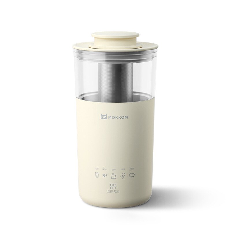 5 In 1 Draagbare Elektrische Koffiezetapparaat Multictional Melk Thee Machine Melkopschuimer Automatische Thee Maker Diy Melk Thee Kantoor 350Ml: WHITE / Au