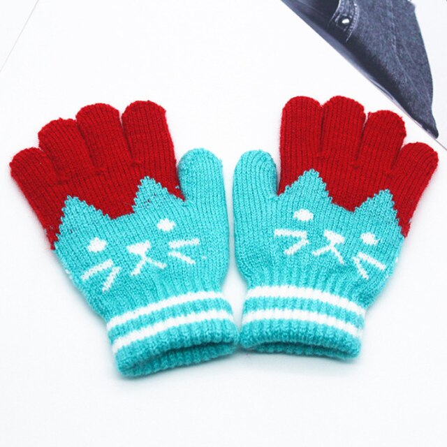 Splice Mittens Winter Baby Boys Girls Knitted Gloves Warm Rope Full Finger Mittens Gloves for Children Toddler Kids: 5