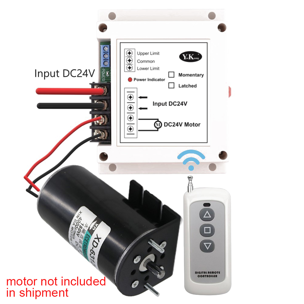 DC12V/24V 40A 400W High Power Motor Controller Motor Wireless Remote Control Forward And Reverse Switch For Roller Shutter Door