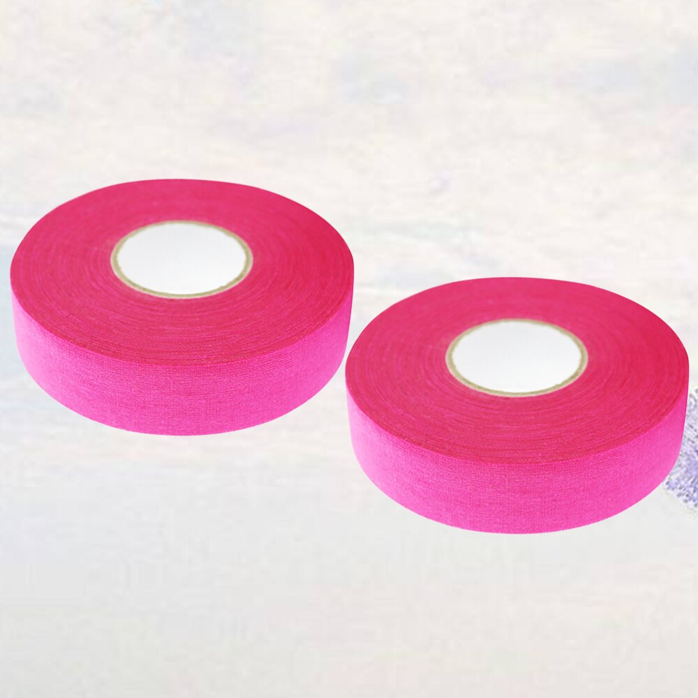 2 Pcs Hockey Stick Tape - 20M Length - Anti-Slip Sport Waterproof Cotton Wrapper: Rosy