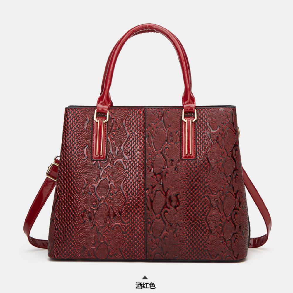 Modetrend Handtas Met Krokodillenprint En Handtassen Voor Dames Met Grote Capaciteit: Rood