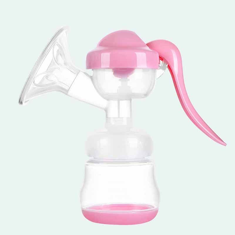 Baby Breast feeding Manual Silicone Breast Pump Two-speed Adjustable Newborn Milk Saver BPA Free with Milk Bottle Nipple Suction