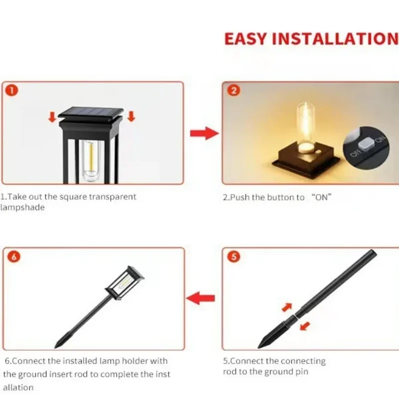 Solar Pathway Lights Outdoor Solar Pathway Garden Lamp Waterproof Landscape Lights Walkway Driveway Lawn Patio Garden Decor