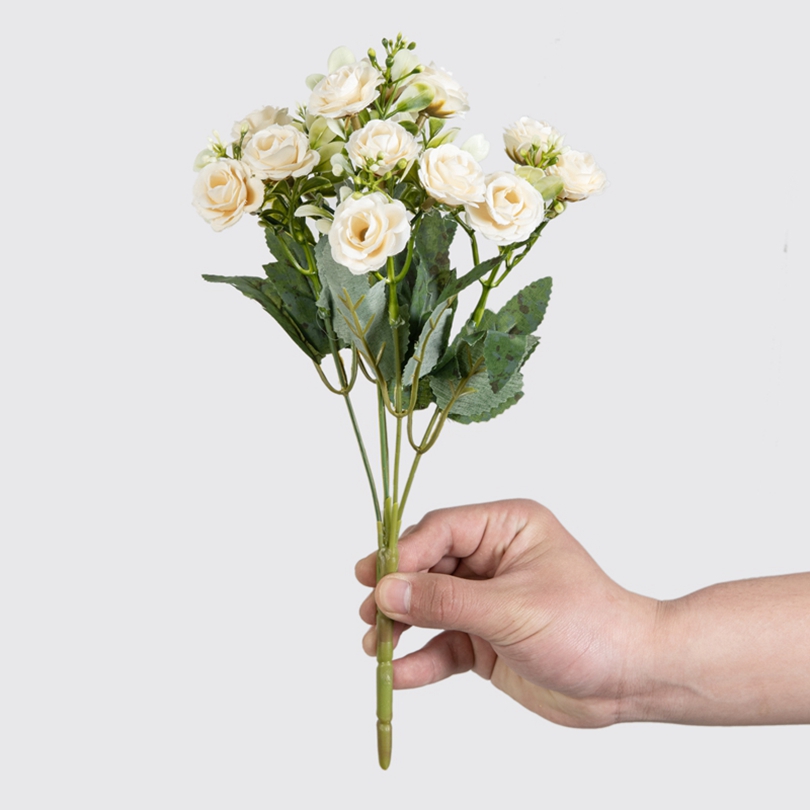 5 fork 15Head Silk Rose For Wedding arch Christmas Wreath Decoration Home Living Room bonsai Photography prop Artificial Flowers