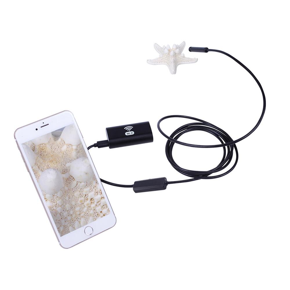 Caméra d'endoscope WiFi sans fil IP67, HD 720P, serpent avec 6 LED pour connexion de téléphone portable