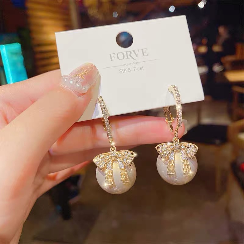 France Style Women's Luxury Zircon Square Pendant Earrings Gold Color Round Shiny Earrings For Women Trendy Jewelry: Deep Purple