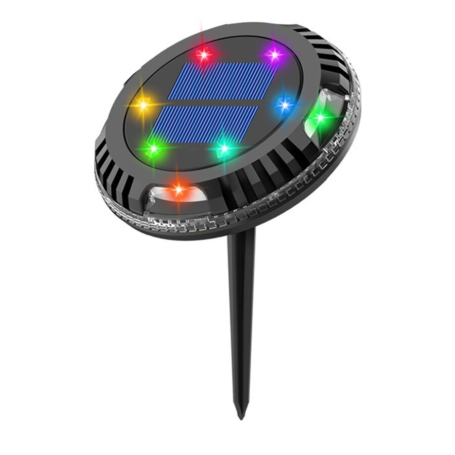 Upgraded 10LED Solar Ground Lights 180 Degree Rotatable Solar Garden in-Ground Light Outdoor for Lawn Pathway Driveway: RGB Changeable / 1PC Lamps