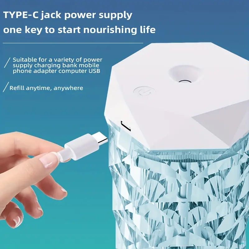 1pc Portable Ultrasonic Oil Diffuser and Air Humidifier - 400ml/Capacity - Perfect for Home, Office, and Gifting - Cute