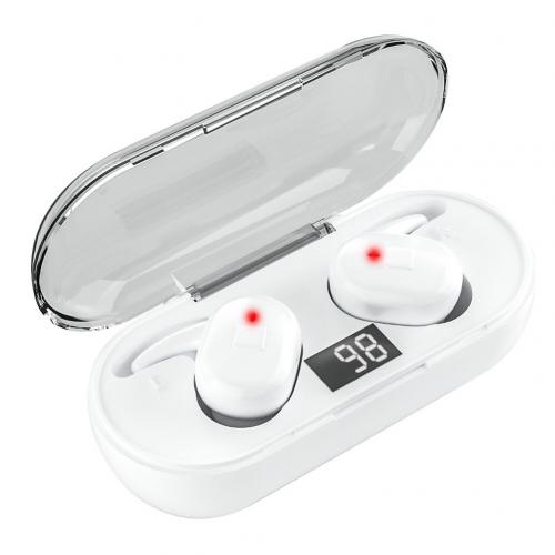 Q1 Tws Bluetooth 5.0 Draadloze Stereo Geluid Ruisonderdrukking Koptelefoon Voor Telefoon Draadloze Koptelefoon Draagbare Stabiele Verbinding: WHITE