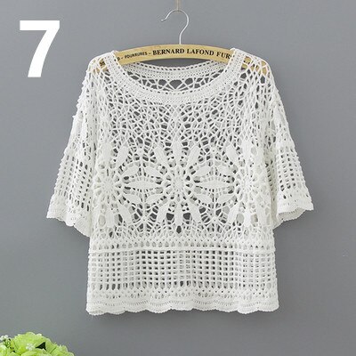 Veste boléro en dentelle à manches longues pour femmes, vêtements de plage, chemises de plage, Cape ajourée hauts élégants, veste d'été de mariage: 7
