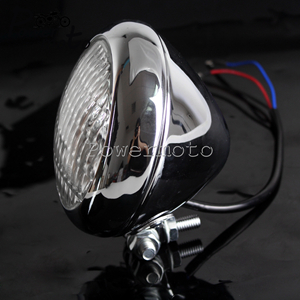 Motorfiets chromen aluminium koplamp 4.5 "  h4 hoog dimlicht koplamp voor tri  xs650 bobber chopper cafe racer: Default Title