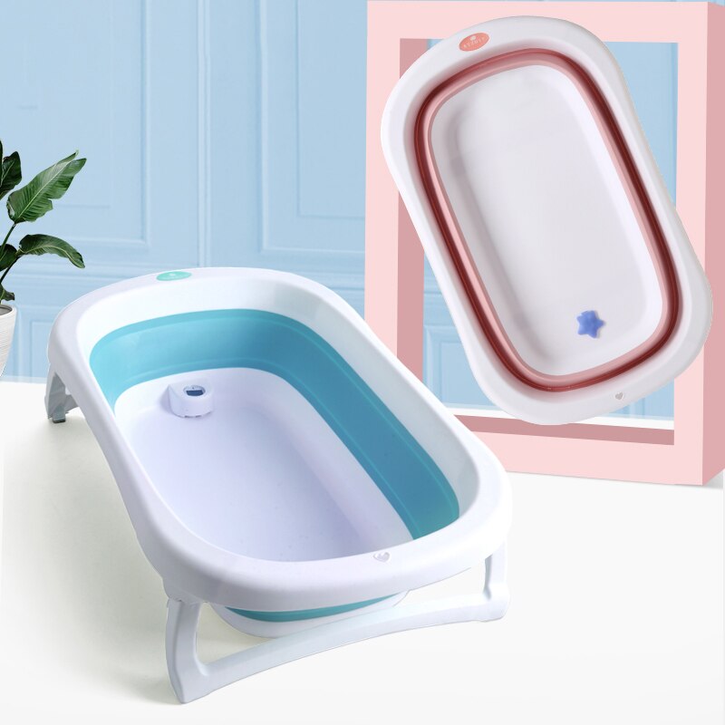 Folding Baby Bath Tub Plastic Bathtub With Thermometer Infant Collapsible Bathtub For Children For Bathroom Newborn Baby Product
