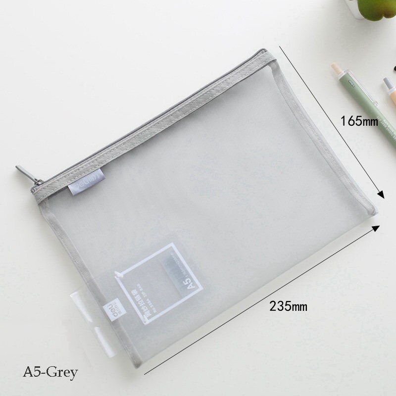 Presentation Folder Clear Grid File bag Portable Pen bags Office organizers File folder A4,A5,A6 file organizer with zipper