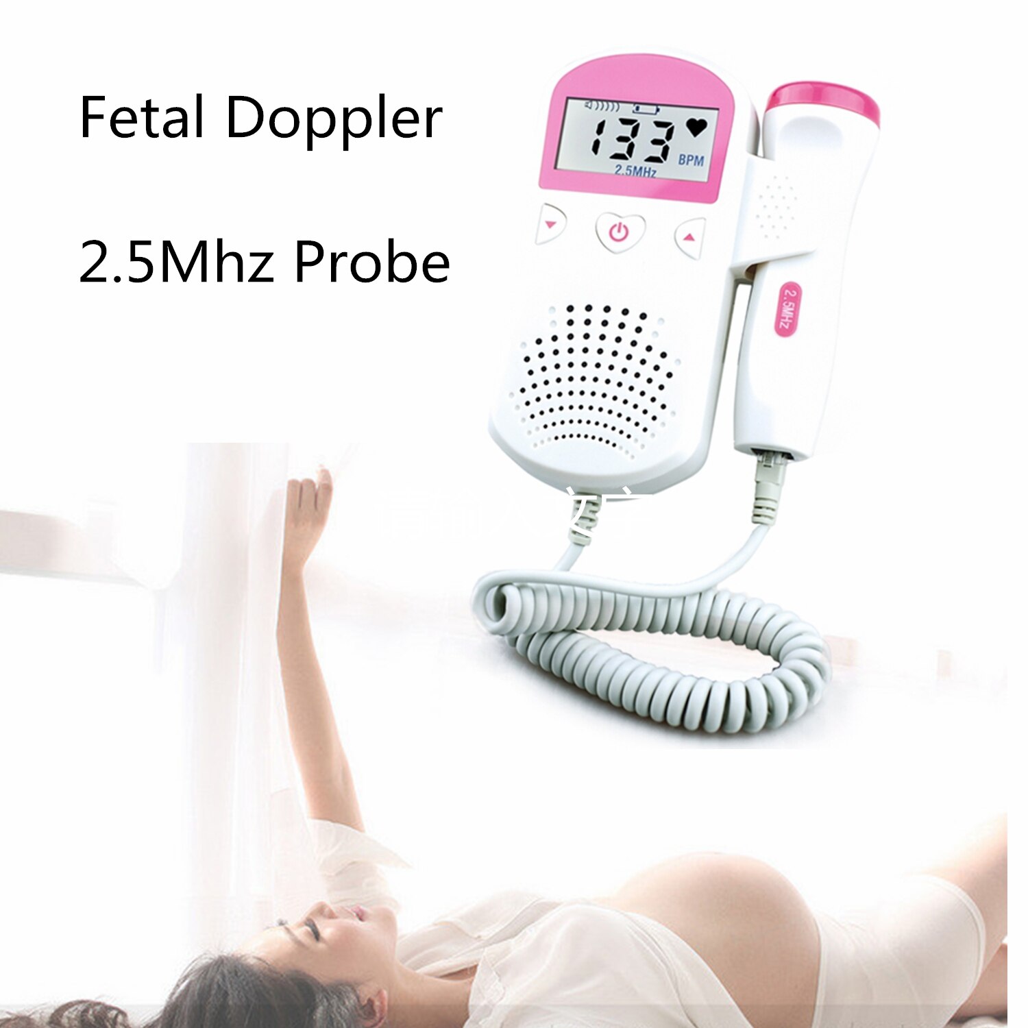 Føtal doppler ultralyd baby hjerteslagsdetektor hjemme gravid doppler baby pulsmåler lomme doppler 2.5 mhz