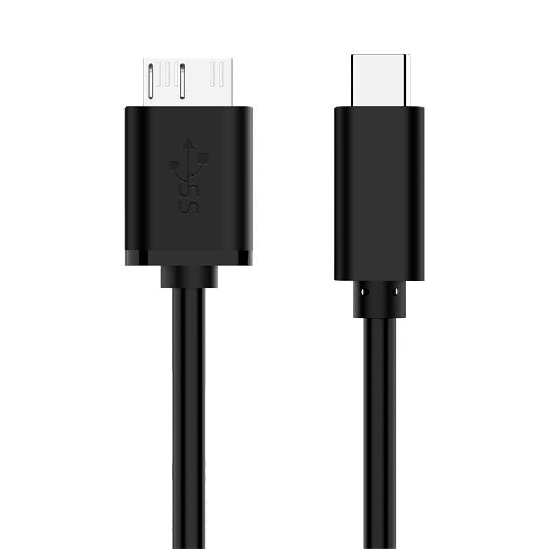 Type-c til usb-b kabel han til micro b han 0.5m/1m stik usb 3.0 data ladekabel til harddisk computer smartphone: 0.5m