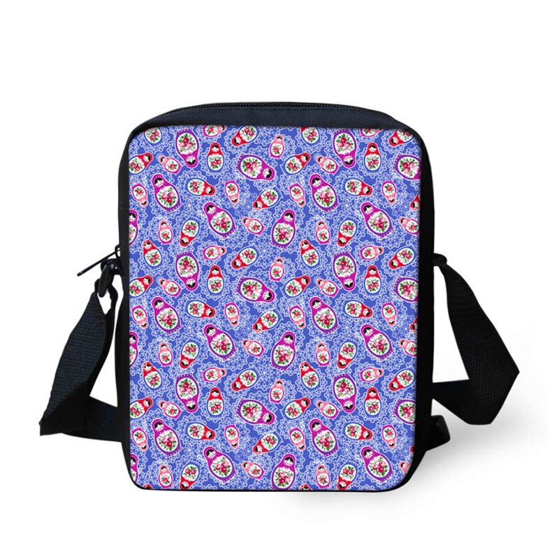 FORUDESIGNS Mini mochilas escolares para niños Matryoshka estampado bolsos cruzados del hombro del cuerpo para niños muñeca rusa niños pequeños niñas mochila escolar: L2555E