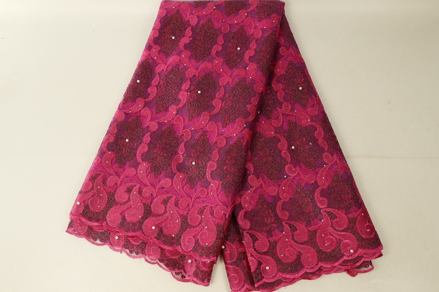 DIY Mesh Lace Fabric Embroidery Lace African Fabrics 5Yards Fabrics For Wedding Dress French Lace Fabric Women: color9