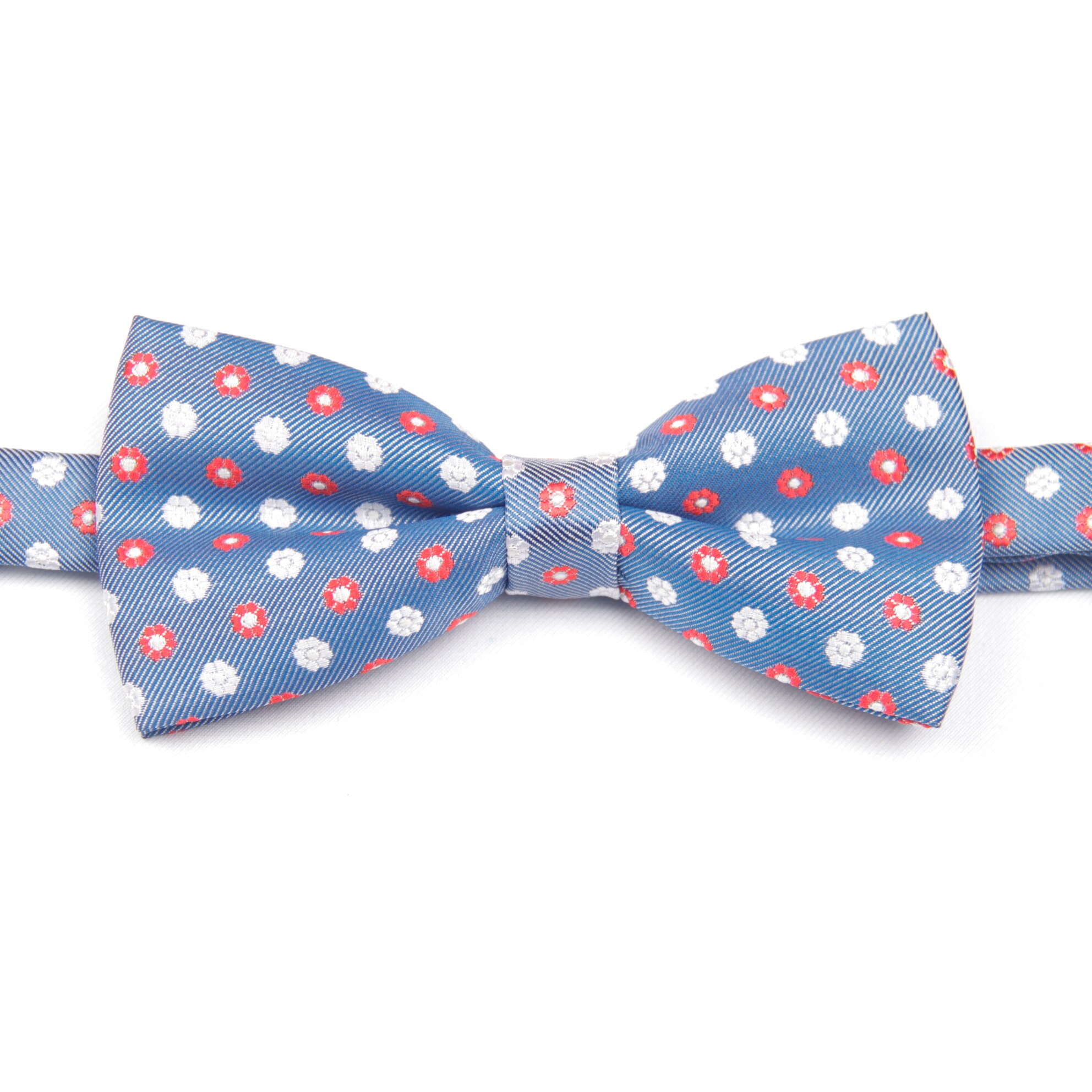 blue red dot patterned bow tie with patterns pre-tied bow ties