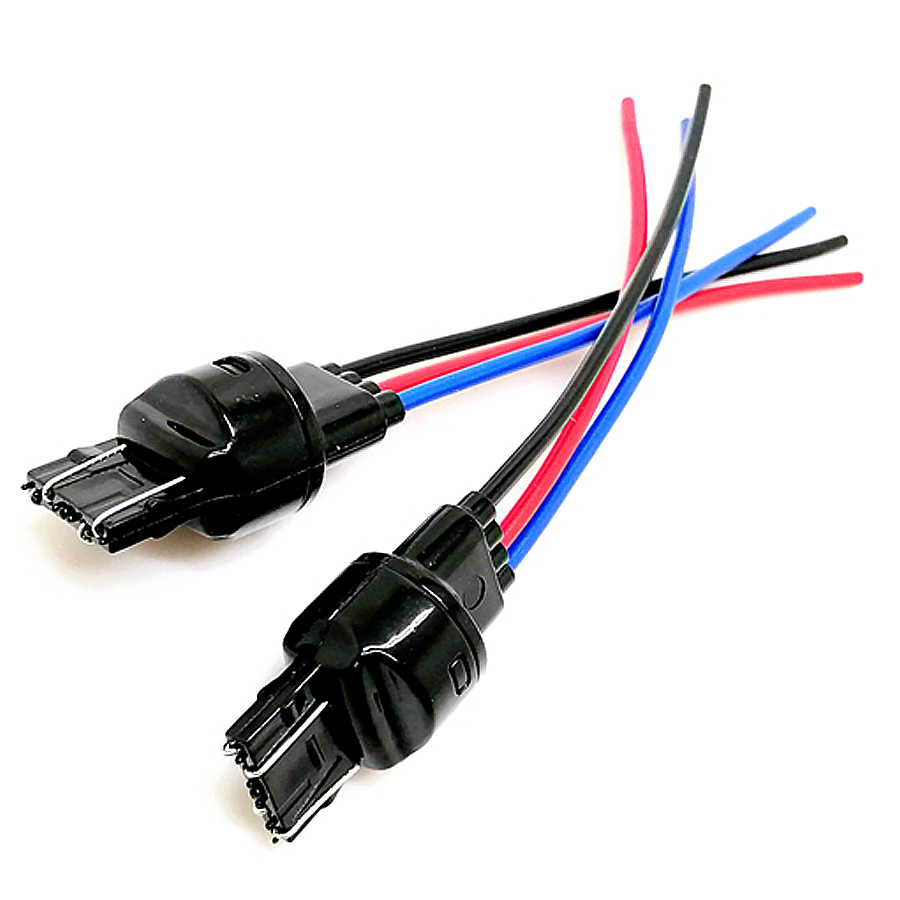 NHAUTP 2Pcs T20 Adapter Male Plug Extended Wire 7440 7443 W21/5W W21W Socket Connector