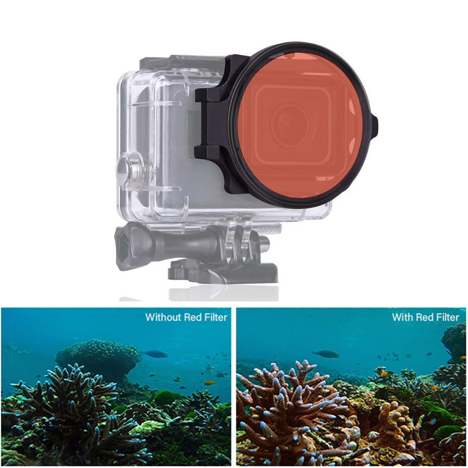Go Pro 5/6/7 Diving Red Filters With Macro Lens on Waterproof Housing Case For GoPro Hero 5 6 7 Black Sport Camera Accessories