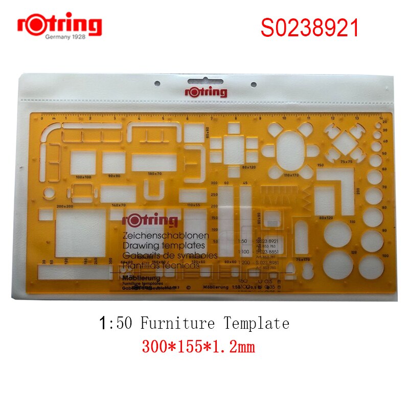 Rotring – gabarit de meuble 1:50/1:100, outils de dessin