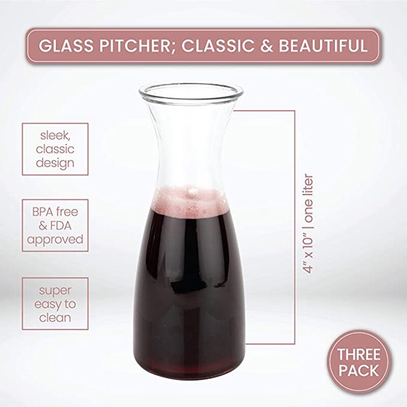 Pichet en acrylique, carafe, pichet à vin rouge, pichet à bouche plate, pichet à froid Transparent en PC