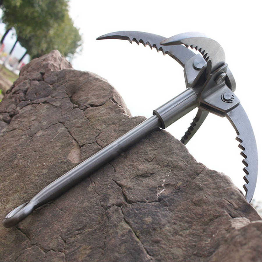 4 Claws Stainless Steel Grappling Hook Climbing Survival Foldable Climbing Hook Grappling Hook Climbing Claw Carabiner Tools