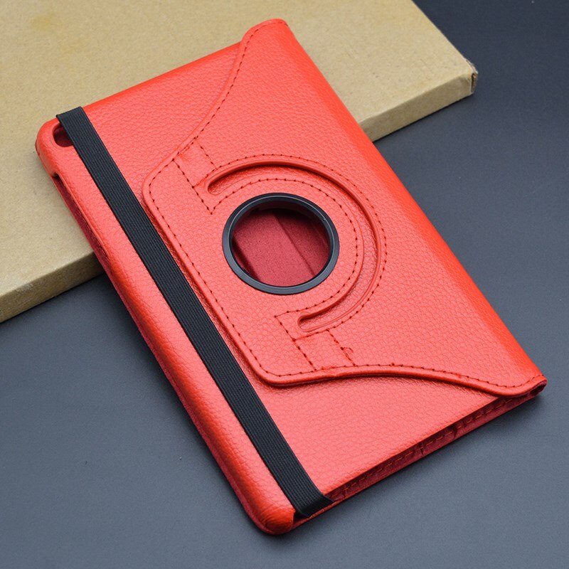 Pokrowiec na Huawei MatePad T10 9.7 "T10S 10.1 '2020 T6 AGS3-L09/AGS3-W03 AGR-L09/AGR-W03 pokrywa 360 obrotowy uchwyt PU skóra Shell: red