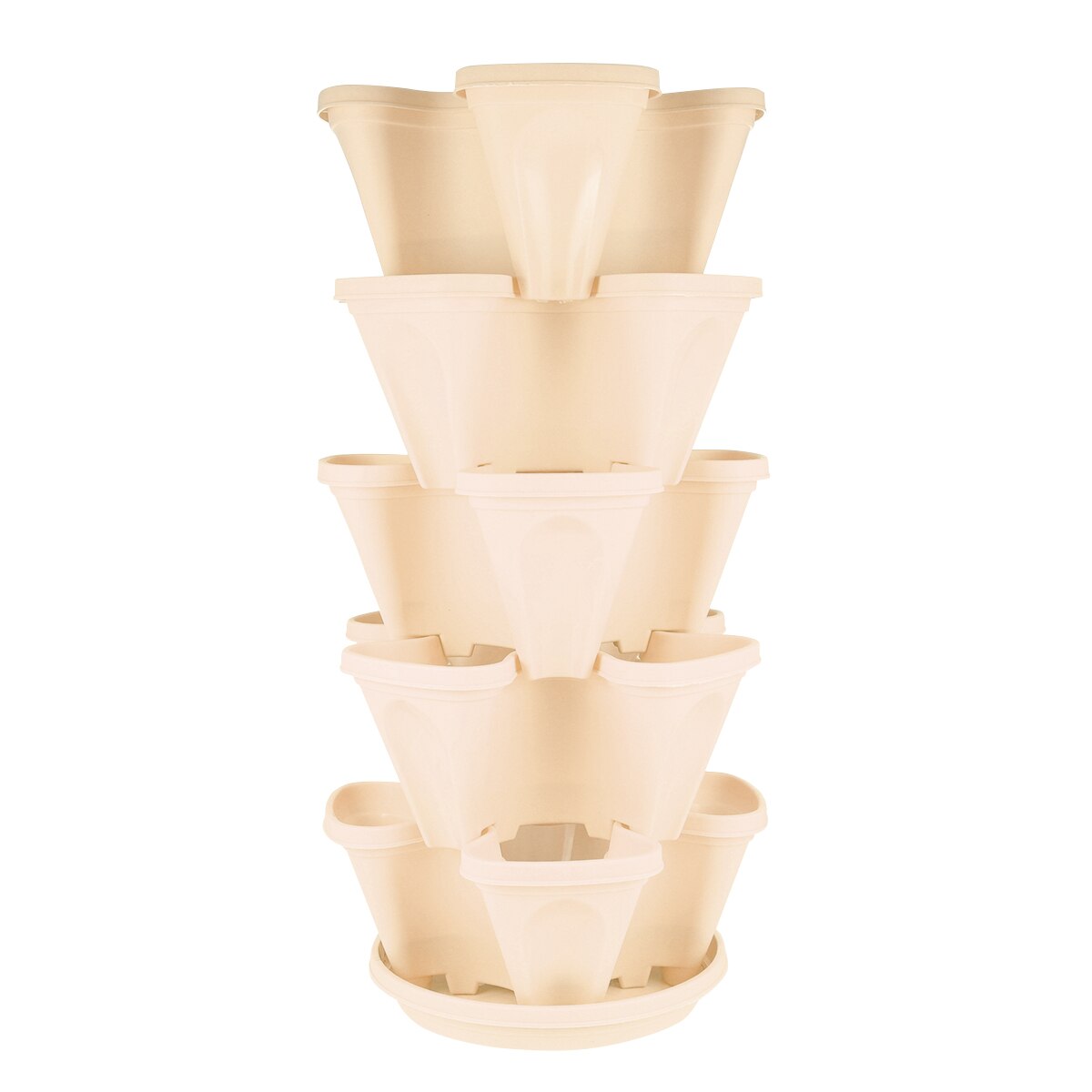 6 schicht Blumentopf Stapeln Anbau Topf Gemüse Melone Obst Erdbeere Pflanzen Topf Garten Sämling Topf Heimat Dekor: Beige