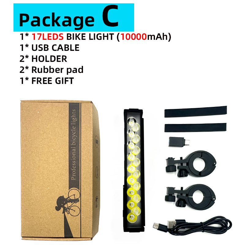 TouCloud Bicycle Light Front 8LEDs Bike Light 10000mAh Power Bank Flashlight USB Charging MTB Road Cycling Lamp Accessories Tail: Burgundy