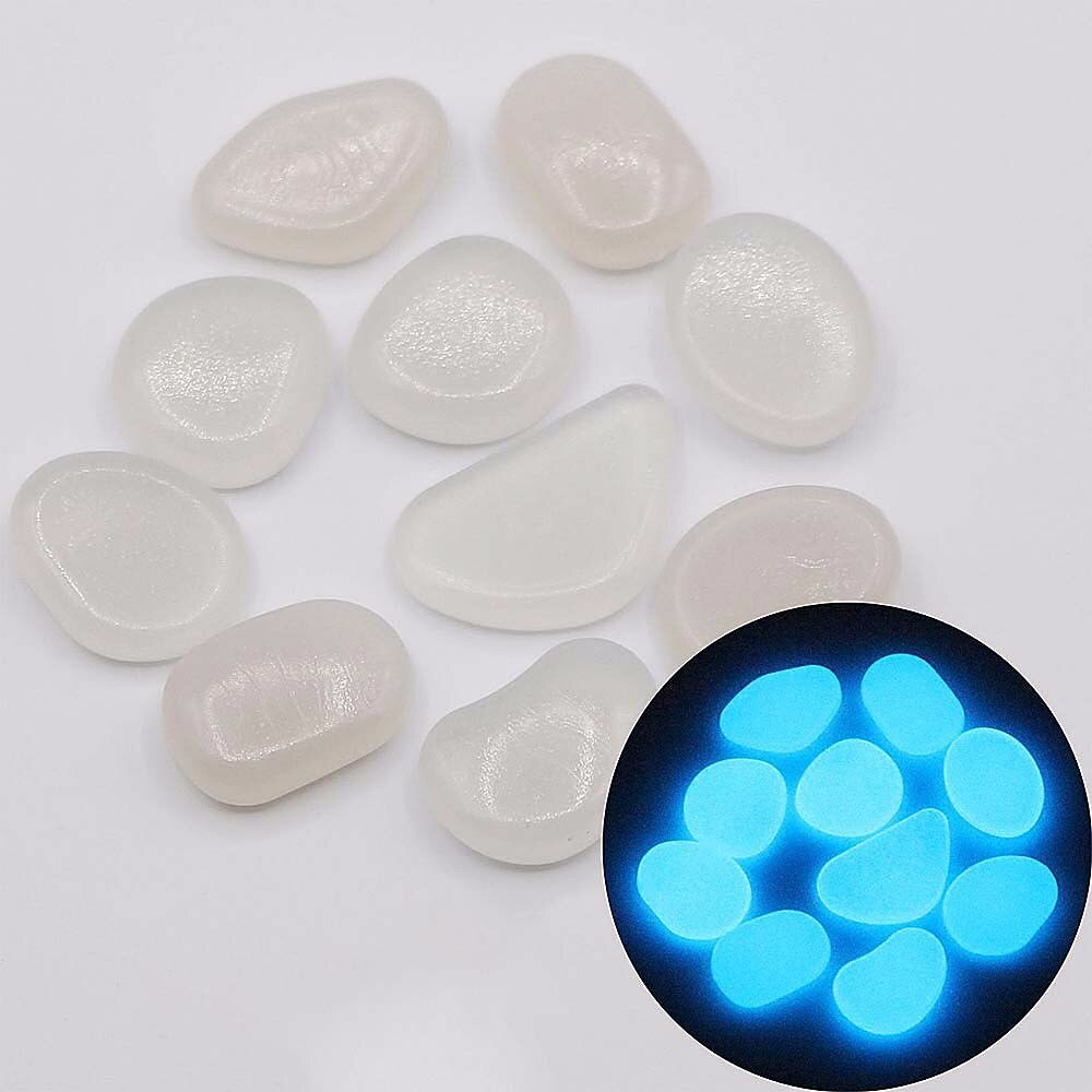 100PCS Night Light Pebbles Luminous Artificial Pebble Stone Fish Tank Light-Emitting Decor Tools Aquarium Decoration Stone