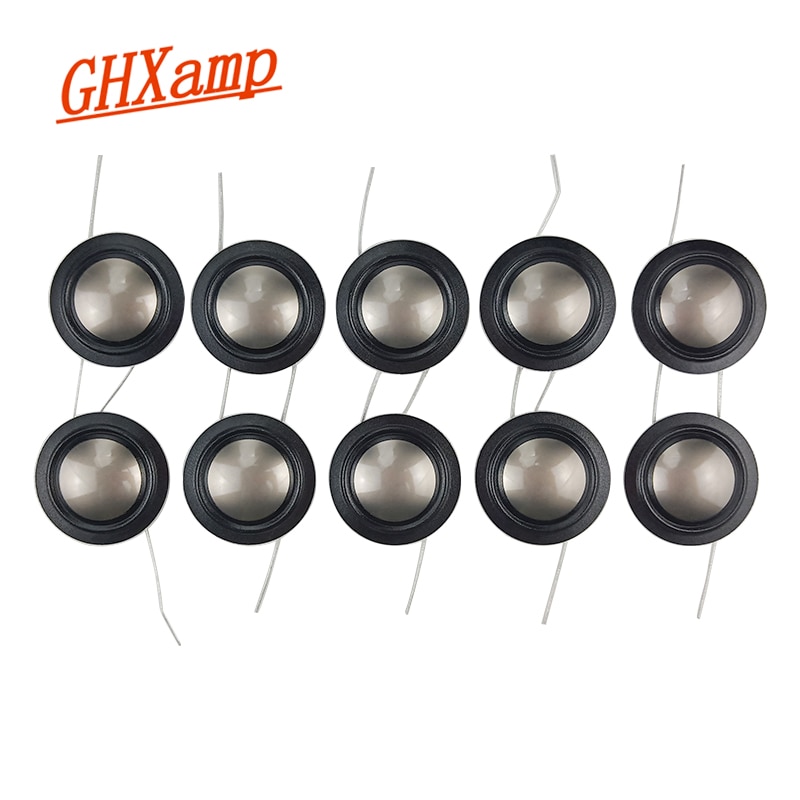 10PCS 25.4mm 25 core Voice Coil Metal Titanium Diaphragm + Silk Side Tweeter Loudspeaker Repair Parts 6-8OHM