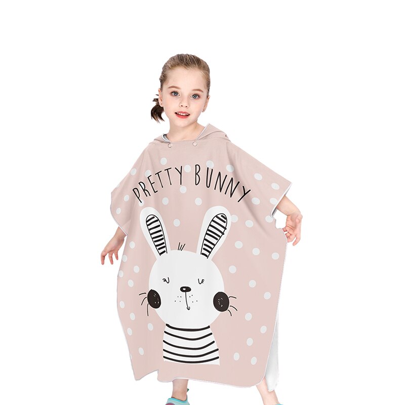 Kitten Kind Strand Veranderende Poncho Cartoon Meisjes Seaside Zonnebrandcrème Strand Gewaad Microfiber Snel Droog Hooded Handdoek Dieren Gedrukt: 22E