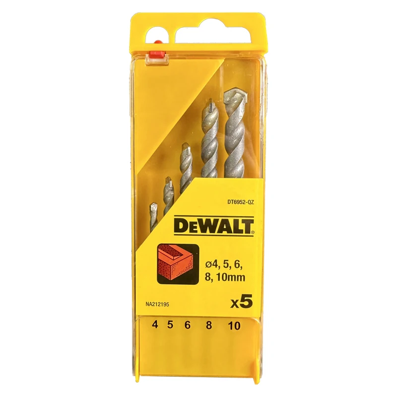 DEWALT-Juego de perforación de mampostería de vástago recto, accesorios para herramientas eléctricas, DT6952-QZ, 5 piezas