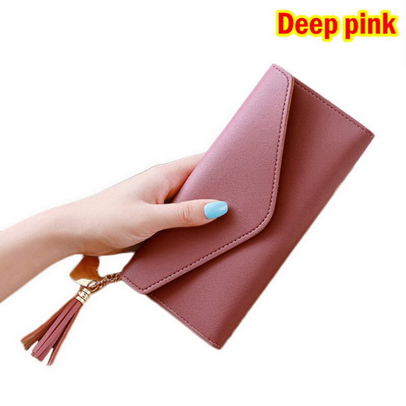 Ladies Cute Bowknot Women Long Wallet Portable Clutch Bag Purse Phone Card Holder Bag Wallet: D