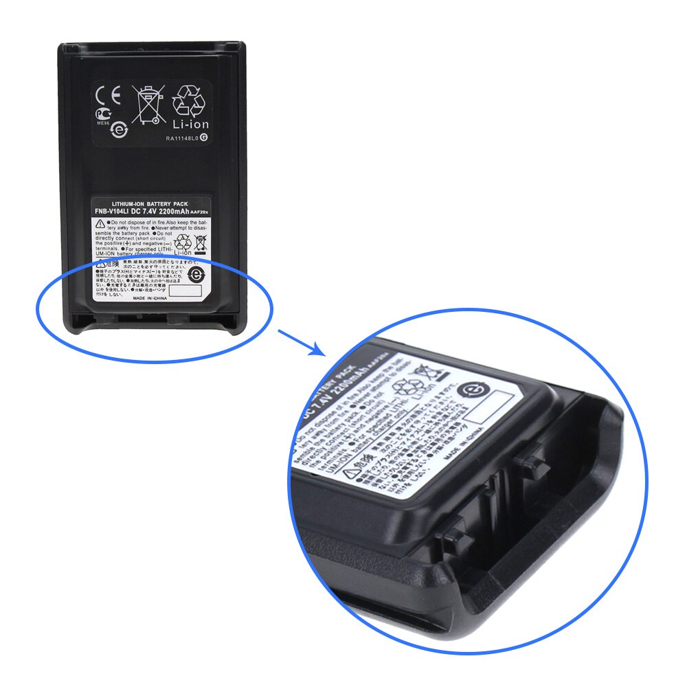 2200mAh Li-lon Bateria para Yaesu Vertex FNB-V104Li VX-230 VX-231 VX-231L Rádios