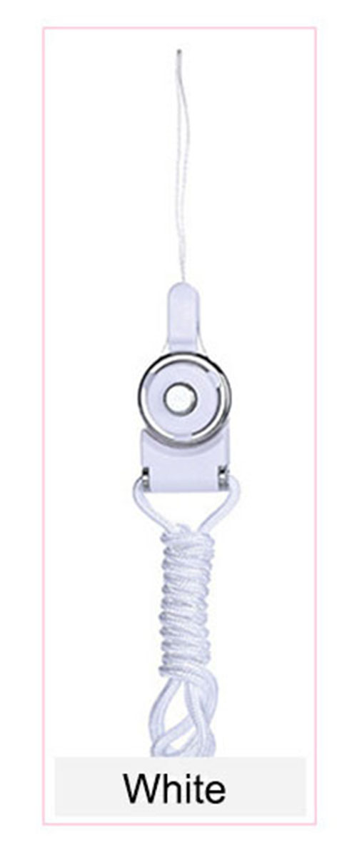 2 In 1 Neck Lanyard Nekband Strap Hand Lanyard Voor Telefoon Iphone X Samsung Camera Usb Flash Drives Keys Id kaart Keycord Sleutelhanger: White