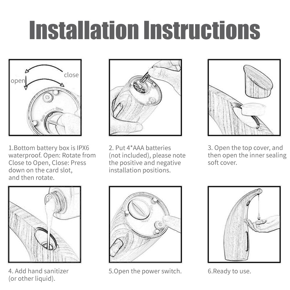 300ml Automatic Soap Dispenser Touchless Liquid Shampoo Shower Gel Lotion Auto Dispenser Infrared for Bathroom Washroom Hotel