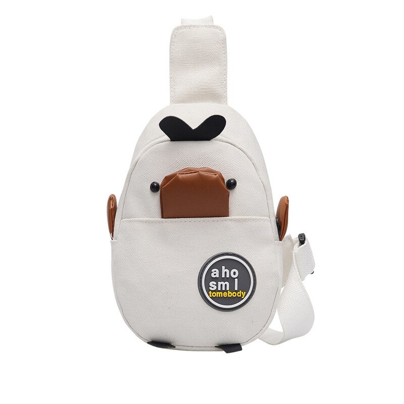 Sac toile femme sac canard sac coffre toile sac bandoulière femme tout match pochette bandoulière: WHITE