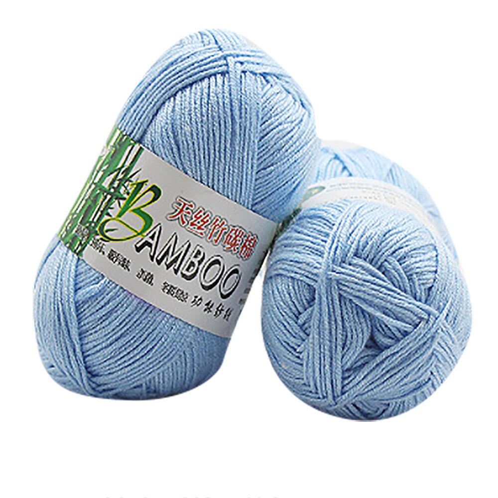 Tricot 100% en coton de bambou, laine à Crochet naturel doux et , fil de 50g, pour tricoter, laine pour maison de femmes, fait à la main: i