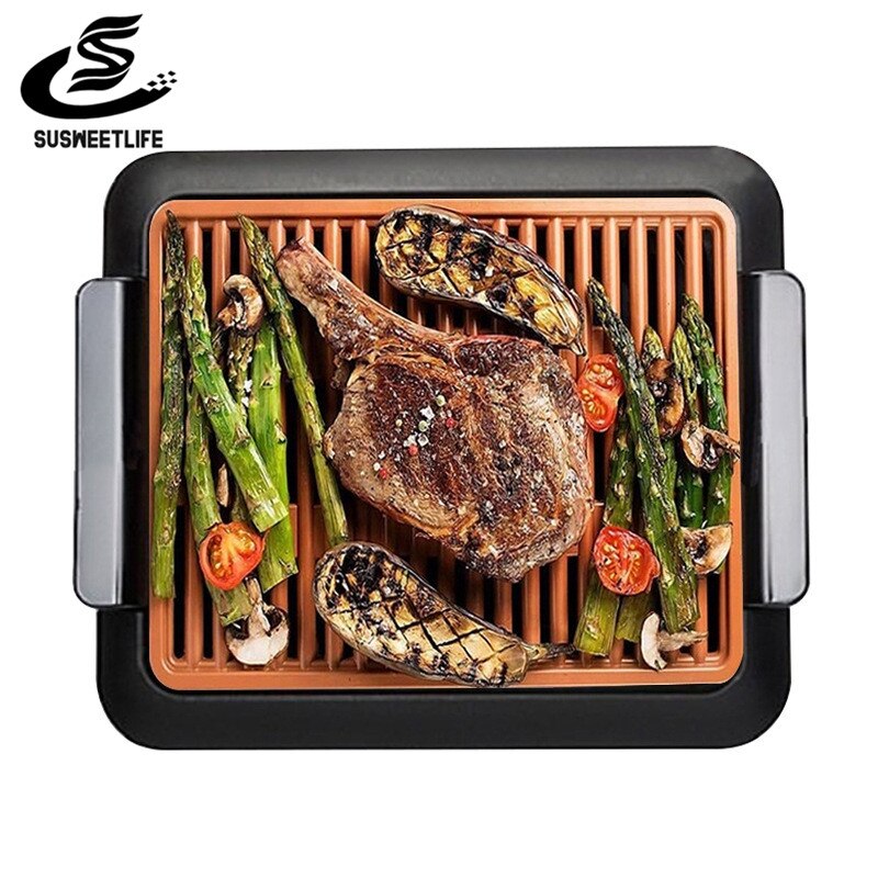 Smoke-free non-stick electric grill, multi-function electric grill, indoor electric grill, grill