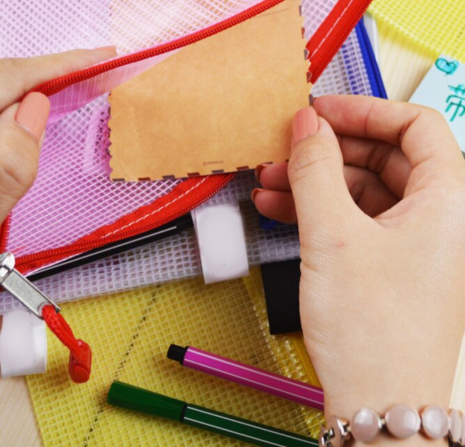 A3/B4/A4/B5/A6 office supplies multilayer zipper bags kits transparent waterproof mesh bags file holder