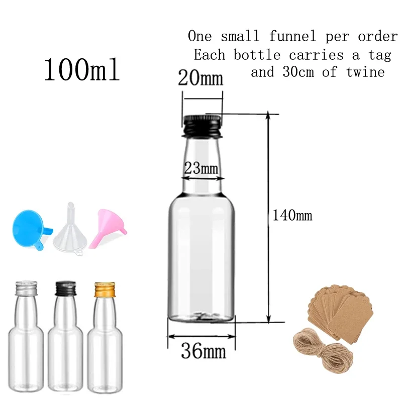30Pcs 30ML-150ML Portable Empty Plastic Mini Liquor Bottles Juice Bottles Reusable Drink Containers For Wine Juice Beverage Oil: army green / 8ml 