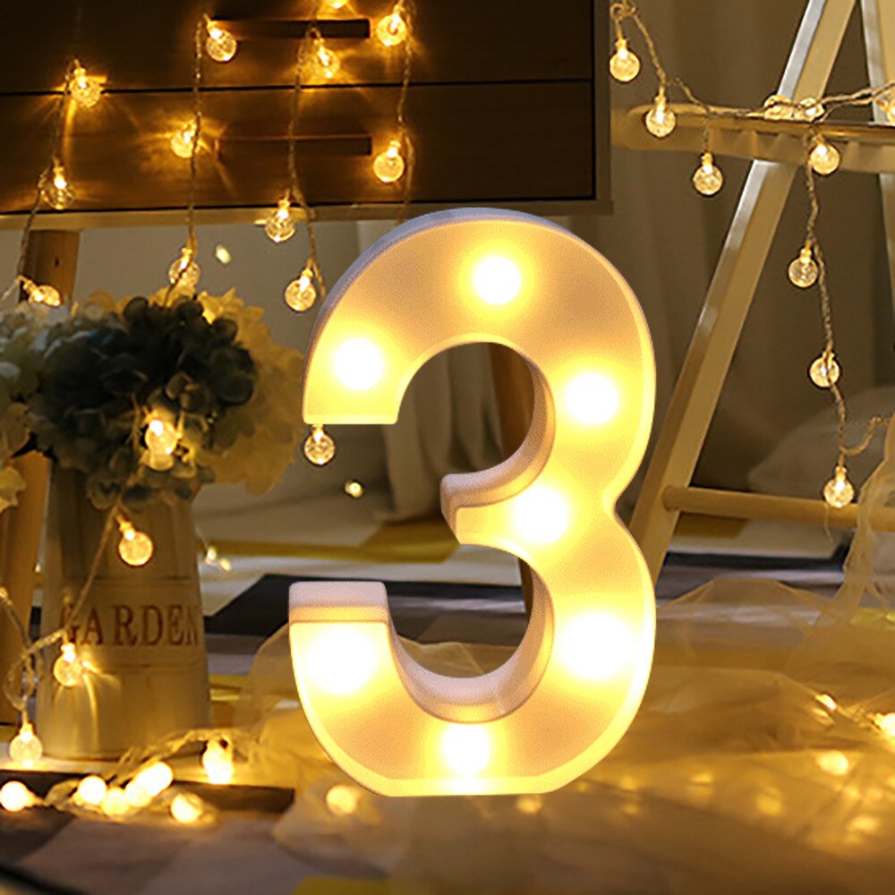 LED Digital Light Number Lamp Alphabet LED Digital Wedding Decoration Light Up White Plastic Digital Standing Hanging Lights: D