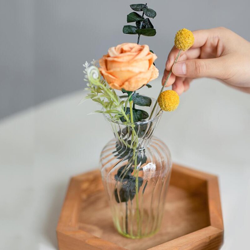 Home Decor Glass Vase Crystal Flower Vase Room Decor Flower Pot Modern Hydroponic Plants Wedding Home Decoration Accessories