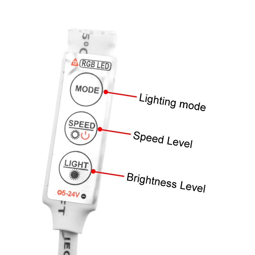 3 key led rgb controller voor led strip mini led controller 12 v 24 v dimmer helderheid instelbaar