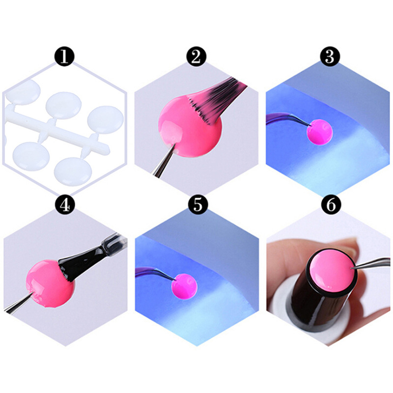 Tabla de colores de uñas 120, pantalla de Color de esmalte de uñas, pantalla de esmalte de uñas redonda con parte posterior plana de 12mm, estante de exhibición de uñas con de lunares/oso