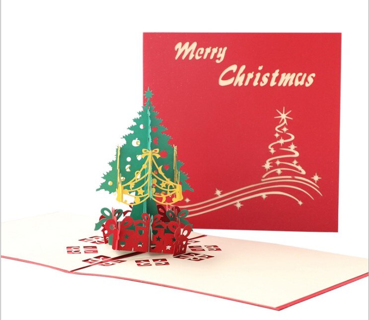 1pc 3d Christmas Greeting Card Christmas Card Wishing Card Message Card Blessing For Year
